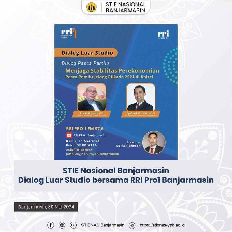 Dialog Luar Studio RRI Pro1 gelar Dialog Pasca Pemilu dengan topik â€œMenjaga stabilitas perekonomian pasca pemilu jelang pilkada 2024 di Kalselâ€
